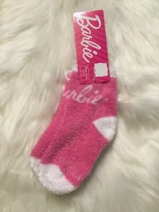 NWT Kid's Barbie SOFT FURRY SOCKS Novelty Themed Shoe Size 9-2.5 - Picture 1 of 2