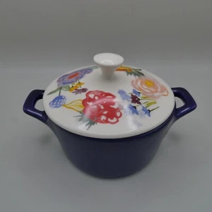 NEU Pioneer Frau Floral blau Mini Auflaufform mit Deckel Celia Steinzeug 8,7 Unzen - Bild 1 von 10