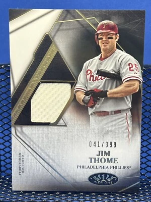 2022 Topps Tier One JIM THOME Certified Relic 041/399 Philadelphia Phillies - Image 1 of 2