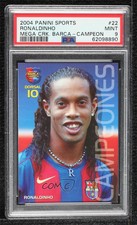 2004-05 Panini Megacracks Barca Campeon Spanish Ronaldinho #22 PSA 9 MINT