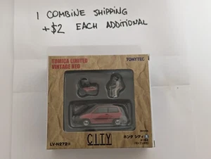 TLV Tomica Limited Vintage LV-N272a Honda City R Red with Motocompo - Foto 1 di 3