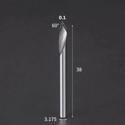 Straight V Engraving Tools 1/8 In Shank 60 Degree Milling Cutter Metal Drill Bit - Image 1 of 3