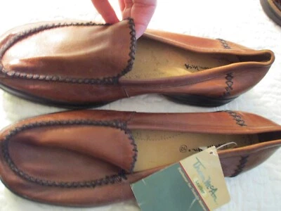 NUEVO CON ETIQUETAS THOM MCAN Zapatos Mocasines Sin Cordones de Cuero Marrón para Mujer Talla 10 Foto 1 de 4