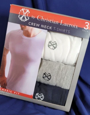 Christian Lacroix CXL 3 Crew Neck Classic Fit T-Shirts M White Gray Black, Soft - Image 1 of 4