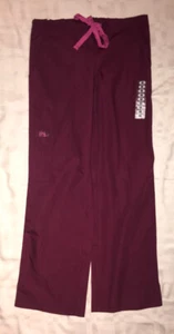 Peaches Uniforms Burgundy Cargo Pants/Scrubs Drawstring Waist Women's Size M - Picture 1 of 12
