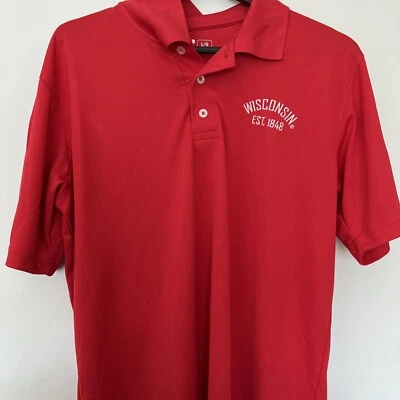 Wisconsin EST. 1848 polo shirt red - Image 1 of 4
