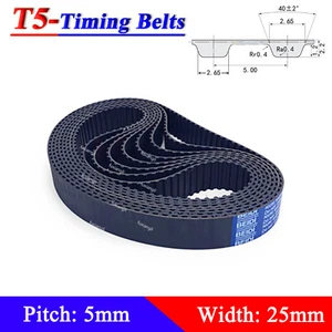 T5 Timing Belts Pitch 5mm Close Loop Rubber Belt Width 25mm Length 165mm-3820mm - Picture 1 of 6