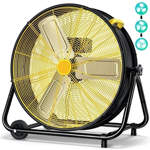 24 inch Industrial Drum Fan 3 High Speed 9460 CFM Heavy Duty Metal Cooling - Picture 1 of 9