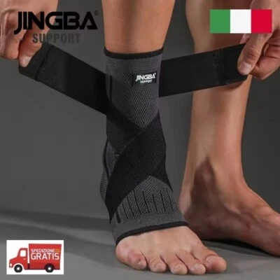JINGBA SUPPORT Supporto Caviglia Fascia elastica Cavigliera ortopedica sportiva distorsione L