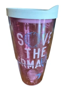 Tervis NWT Save The Mermaids Salt Life 24 OZ Tumbler & Lid Pink White - Picture 1 of 8