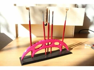 ARTIST PAINT BRUSH STAND SEE DESCRIPTION FOR COLOR BASE IS ALWAYS BLACK - Picture 1 of 3