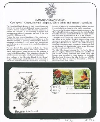 First Day Cover, Postal Commemorative Society 2010, Hawaiian Rain Forest 4473a b - Image 1 of 2