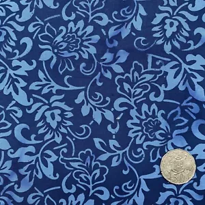 Quilting Fabric Batik Blue Tones Sewing Patchwork Applique Quilt 1/2 Metre - Picture 1 of 1