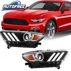 Headlights For 2015-2017 Ford Mustang Projector HID Xenon LED DRL Headlamps