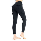 Womens Cargo Yoga Leggings with 4 Pockets High Waist Tummy Control Workout Pants