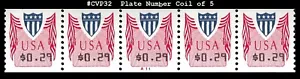 EE. UU.5 #CVP32 MNH PNC5 Pl # A11 29c. Bobina de escudo - Imagen 1 de 1