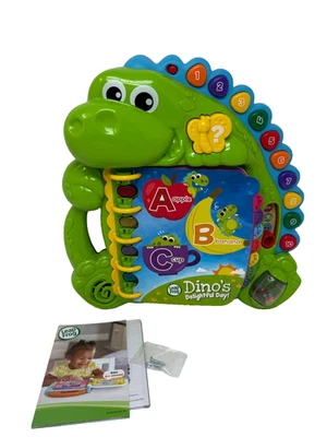 LeapFrog Kids Toddler Toy Dino's Delightful Day Alphabet Book Green 12 Mos+ - Image 1 of 4