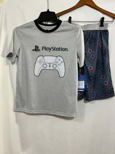 PlayStation Gray Pj Set 2 Piece Short Sleeve Shirt & Shorts Boy's U pick NEW - Picture 1 of 3