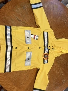 Kids Yellow Firefighter Theme Raincoat Wippette Kids Size 4 - Picture 1 of 4