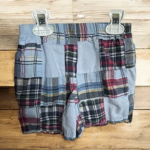 Pantaloncini ragazzo Rags Land taglia 3 4 blu scacchiera Madras plaid elastico in vita preppy - Foto 1 di 6