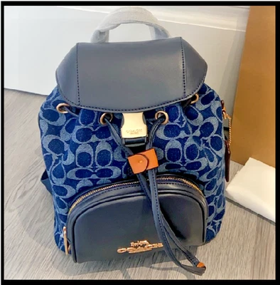 Mochila CAS99 Signature Denim Azul Vachetta Cuero Outlet Nueva Foto 1 de 4