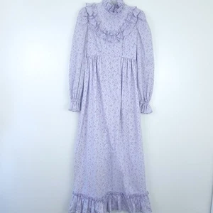Handmade Prairie Dress Purple Floral Cottage Core XS/Small Long Sleeve Women - Picture 1 of 6