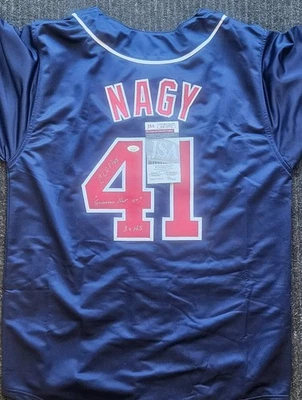 Charles Nagy Signed Jersey Stat JSA - Image 1 of 2