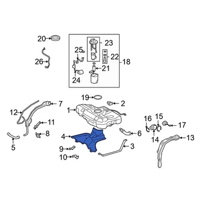 For Toyota Corolla 2009-2013 Toyota 7764102131 Fuel Tank Shield - Image 1 of 3
