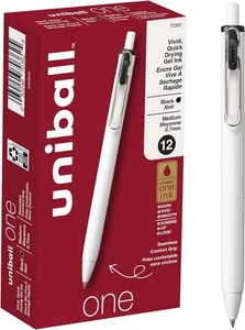 uniball uniONE Gel Pen, Retractable, Medium 0.7 1 Count (Pack of 12), Black - Picture 1 of 10