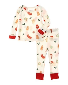 Angel Dear 2Pc Thermal T-Shirt & Pant Set White 6-12M - Picture 1 of 2