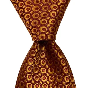 CHARVET Men's 100% Silk Necktie FRANCE Luxury Designer Geometric Red/Orange EUC - Picture 1 of 3
