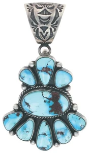 Colgante Turquesa Colina Dorada Natural Por Artista Navajo Murphy Platero - Imagen 1 de 4