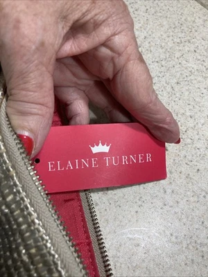 Elaine Turner Women's new Metallic looking silver color, handbag, hot pink in - Image 1 of 4