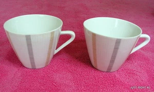 {SET VON 2} Seltmann (gerippt mit schwarzen & goldenen Linien) 2 1/2" TASSEN Exc - Bild 1 von 3