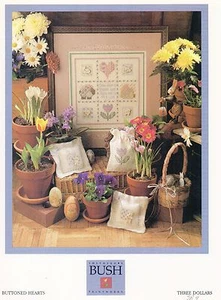 Buttoned Hearts Cross Stitch Pattern - Shepherd's Bush - Picture 1 of 1