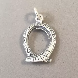 925 Sterling Silber Schleife ACHTERBAHN CHARM Vergnügungspark umgedreht HB08 - Bild 1 von 3