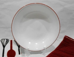 ❤️ Corelle RED RIM 20-oz PASTA BOWL 8.5" Shallow Coupe Soup Salad Meal Entree - Picture 1 of 4