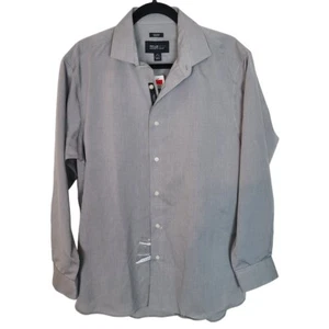 Kenneth Cole Awearness Mens 32/33 Neck 16 Gray Slim Fit Non Iron Dress Shirt NWT - Picture 1 of 8