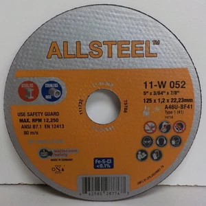 Caja de 25 Walter AllSteel 5" rueda de corte 5" x 3/64" x 7/8" - parte # 11-W 052 - Imagen 1 de 2