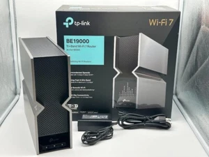 TP-LINK Archer BE800 BE19000 Tri-Band 4-Port Wireless Router - Black - Picture 1 of 4
