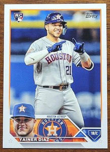 2023 Topps Series 2 YAINER DIAZ #635 RC ("BLUE STREAK" STATS INK/PRINT ERROR) 