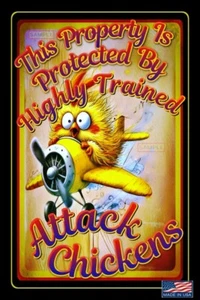 WORLDS GREATEST SIGNS! FUNNY OUTDOOR METAL 8"X12" CHICKEN COOP FARM BARN DECOR - Picture 1 of 2