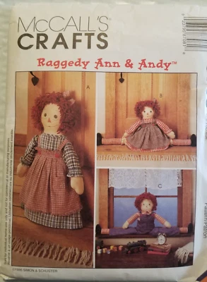 Raggedy Ann & Andy Sewing Pattern Draftbusters & Doorstops McCall's Crafts 8708 - Image 1 of 2