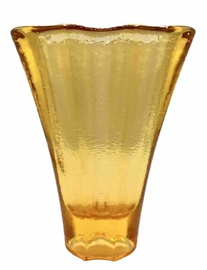 FIRE & LIGHT Art Glass Citrus Yellow Vase Recycled Aurora 9.5” Heavy - Picture 1 of 8