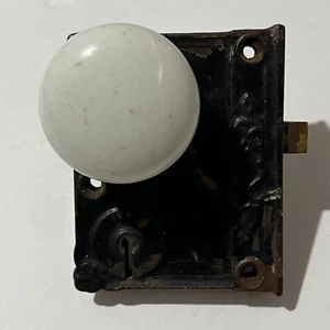 NORWALK Enamel Door Knob Hardware Antique Salvaged 1 Knob Patent 1863 For Parts - Picture 1 of 13