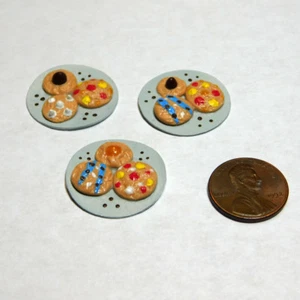 Dollhouse Miniature Assorted Colorful Cookie Platters Lot - Artist OOAK  - Picture 1 of 4