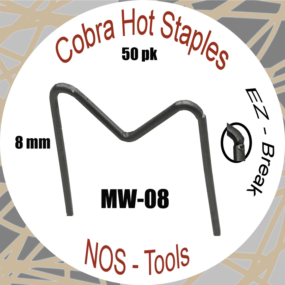 Pre-cut Hot Staples For Plastic Welder MW-08 W-Pattern 8mm Foto 1 de 1