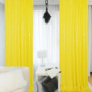 Sequin Backdrop 10ft by 4ft Yellow Sequin Backdrop Curtain Sequin Curtain Bac... - Picture 1 of 6