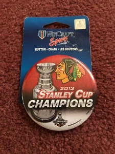 CHICAGO BLACKHAWKS 2013 STANLEY CUP CHAMPIONS BUTTON, NEW. - Picture 1 of 1