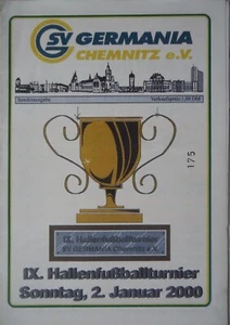Programm Hallenturnier Jan 2000 Germania Chemnitz CFC Am Oelsnitz Rochlitz Eiche - Picture 1 of 2